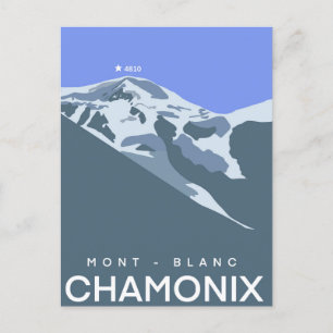 Carte Postale Chamonix, Mont-Blanc, numériquement dessiné, souve