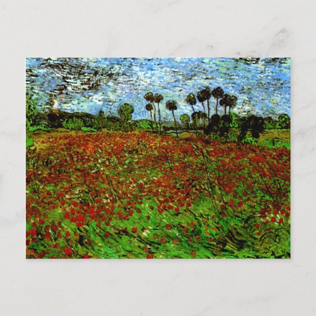 Carte Postale Champ avec des pavots (F636) Van Gogh Art (Devant)
