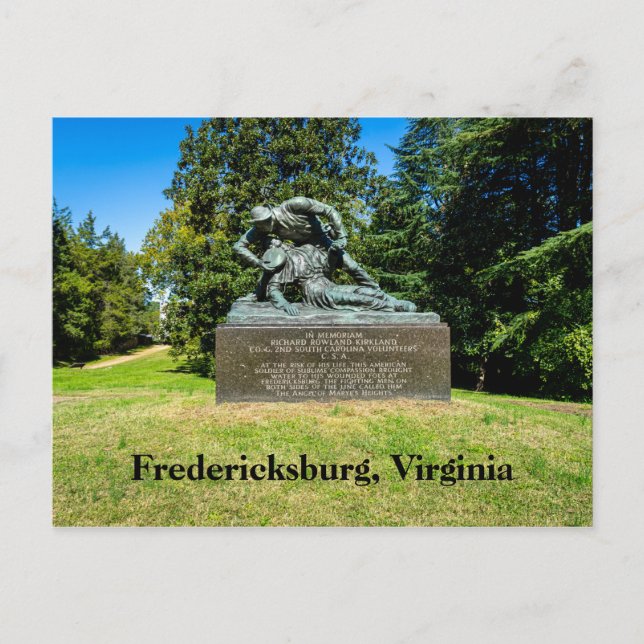 Carte Postale Champ de bataille de Fredericksburg en Virginie (Devant)