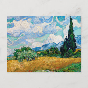 Carte Postale Champ de blé avec Cyprès par Vincent van Gogh
