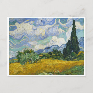 Carte Postale Champ de blé avec Cyprès, Vincent van Gogh