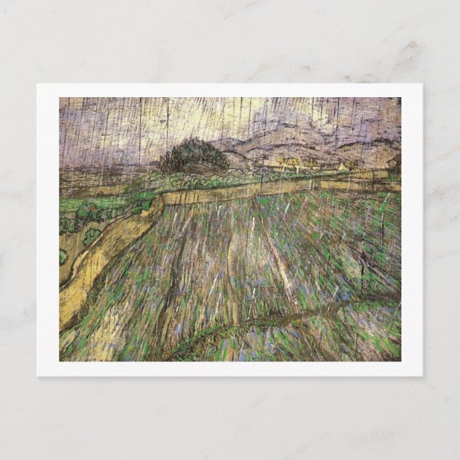 Carte Postale Champ de blé en pluie (F650) Van Gogh Fine Art (Devant)
