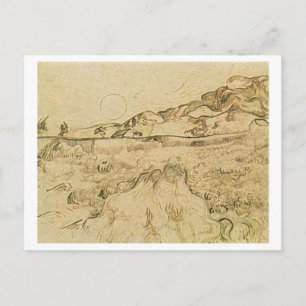 Carte Postale Champ de blé enfermé avec la Faucheuse, Vincent va