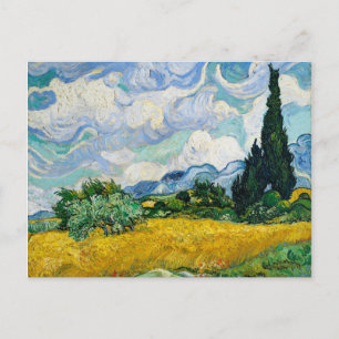 Carte Postale Champ de blé Van Gogh avec Cyprès. Impressionnisme