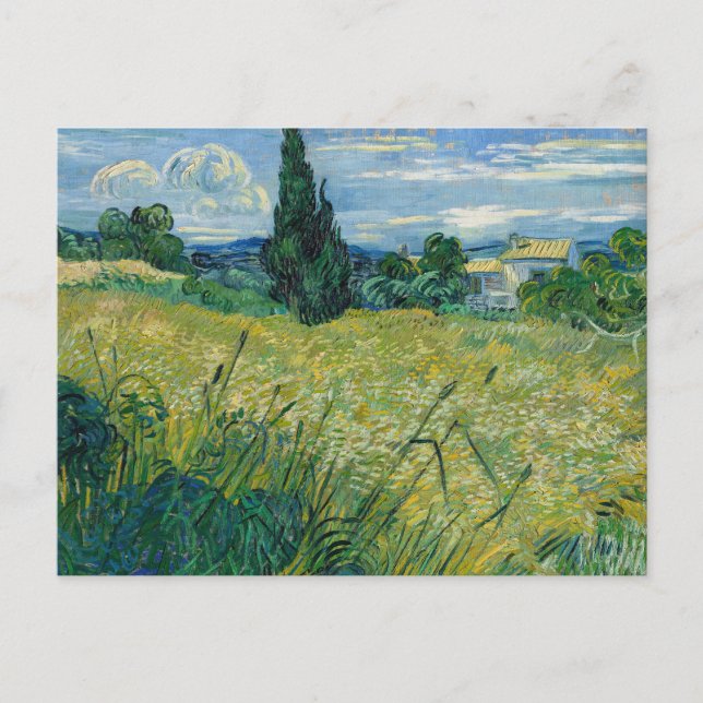 Carte Postale Champ de blé vert avec Cypress | Vincent van Gogh (Devant)