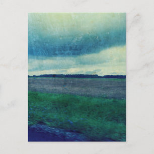 Carte Postale Champ de campagne bleue