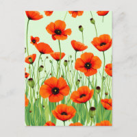 Champ de coquelicots orange vibrant aquarelle été