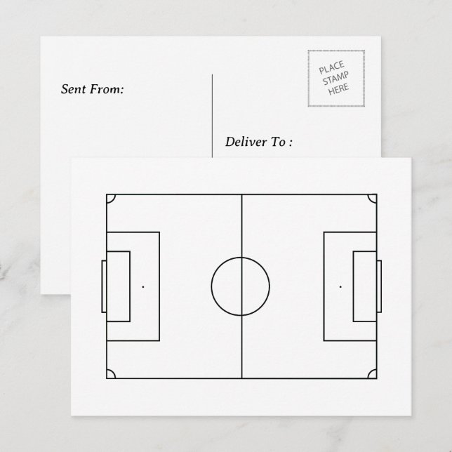 Carte Postale Champ de soccer personnalisé (Devant / Derrière)