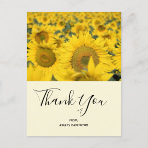 Carte Postale Champ jaune de Merci de tournesol