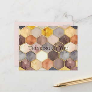 Carte Postale Champagne Blush au peigne de miel de Glam Abstrait