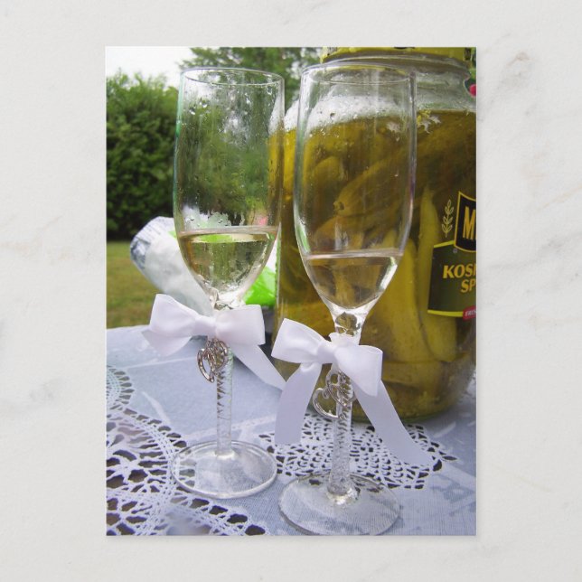 Carte Postale Champagne et brochettes (Devant)