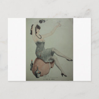 Carte Postale Champagne Flapper Girl 1920