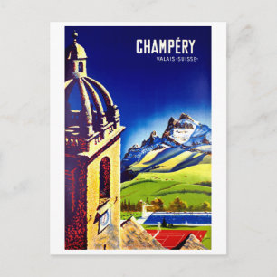 Carte Postale Champéry, Valais, Suisse. Voyage vintage