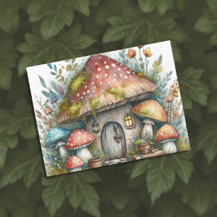 Carte Postale Champignons foncés Cottagewitch Folklore Whimsical