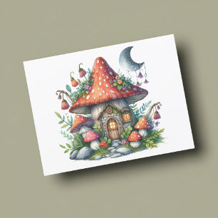 Carte Postale Champignons foncés Cottagewitch Folklore Whimsical