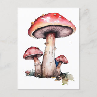 Carte Postale Champignons rouges
