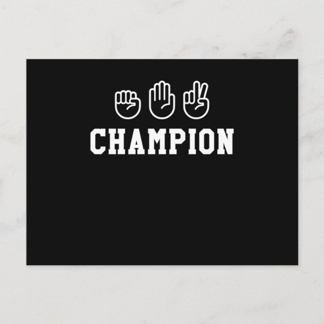 Carte Postale Champion des ciseaux en papier à main Moteur Champ (Devant)