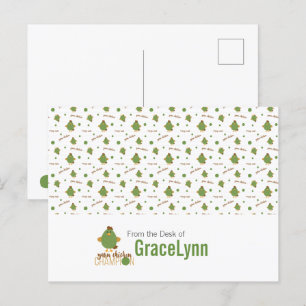 Carte postale Champion du poulet vert et Brown