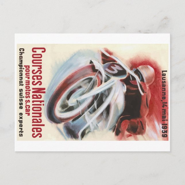 Carte Postale Championnat d'emballage national suisse de la moto (Devant)