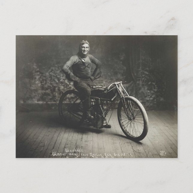 Carte Postale Championnat du monde de moto 1914 Norton Kansas (Devant)