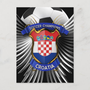 Carte Postale Champions de football de Croatie