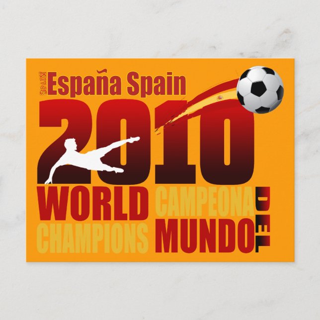 Carte Postale Champions du Monde d'Espagne 2010 España Campeona  (Devant)