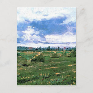 Carte Postale Champs de blé avec des meules, Vincent van Gogh