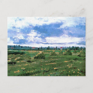 Carte Postale Champs de blé avec Haystaches par Vincent van Gogh