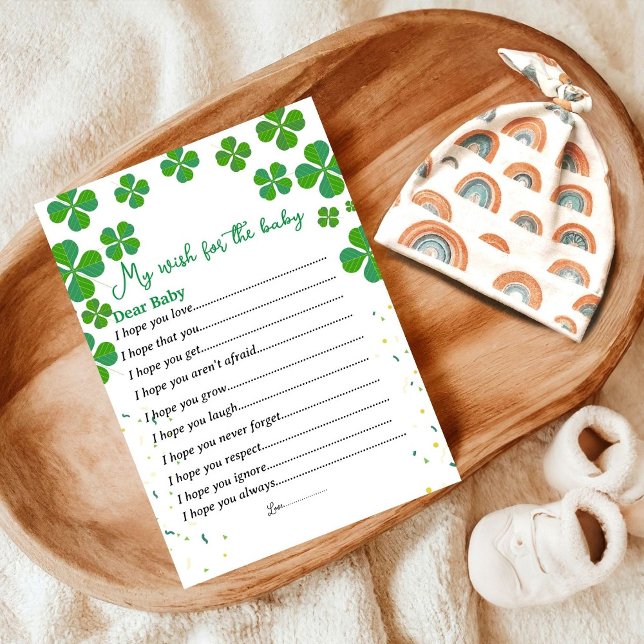 Carte Postale Chance petit souhait shamrock pour le baby shower (Créateur téléchargé)