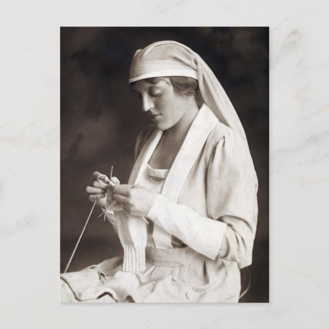 Carte Postale Chandail de tricot de soins infirmiers WWI (Devant)