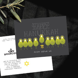 Carte Postale Chandelier de Hanoukka Olives Logo de la société