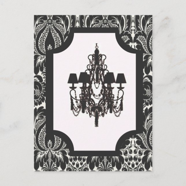Carte Postale Chandelier noir vintage Paris art déco (Devant)