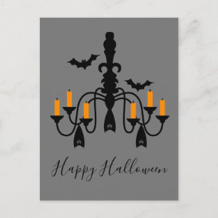 Carte Postale Chandeliers Halloween et chauves-souris