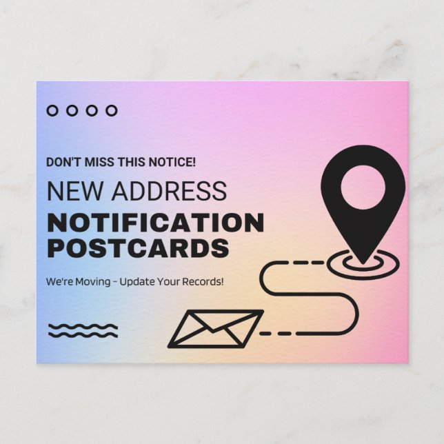 Carte postale Changement d'adresse (Devant)