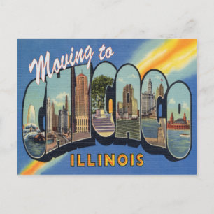 Carte Postale Changement d'adresse à Chicago vintage