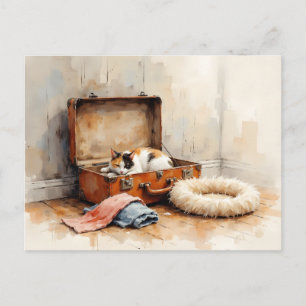 Carte Postale Changement d'adresse amusant de la part du chat ca