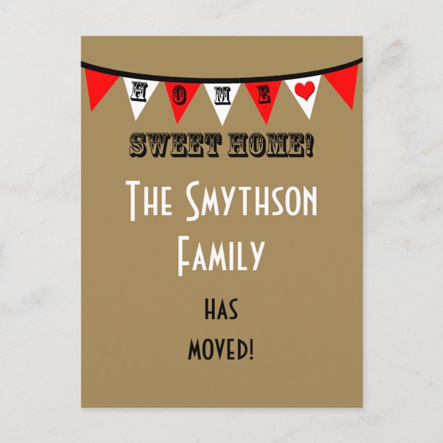 Carte postale Changement d'adresse - Bunting (Devant)