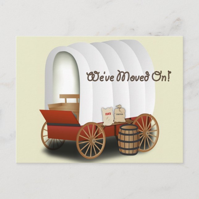 Carte Postale Changement d'adresse de chariot couvert (Devant)