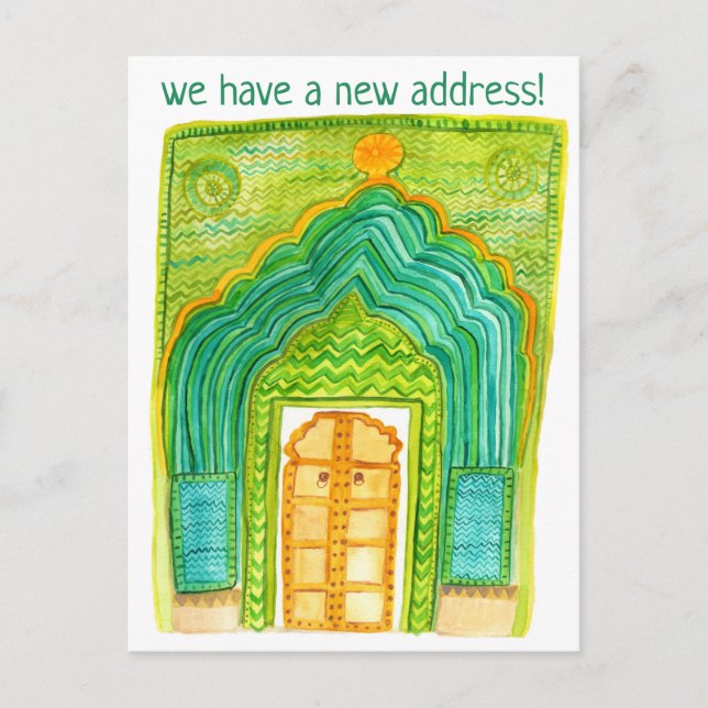 Carte Postale Changement d'adresse Déplacement de l'aquarelle de (Devant)