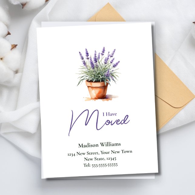 Carte Postale Changement d'adresse élégant  | Annonce de déménag (Créateur téléchargé)