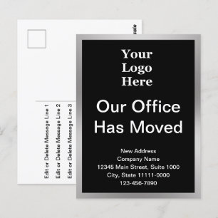 Carte Postale Changement d'adresse pour l'entreprise Black & Sil