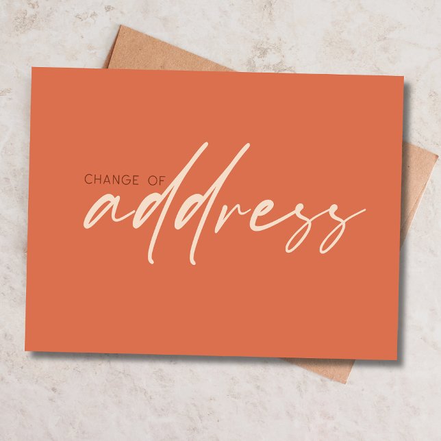 Carte Postale Changement D'Adresse Script Moderne Terracotta (Créateur téléchargé)