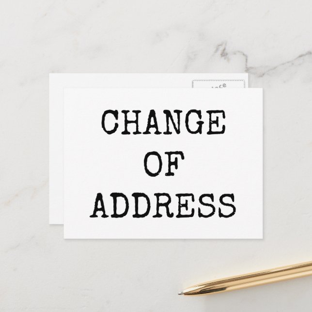 Carte Postale Changement d'adresse simple et minimal (Devant/Arrière en situation)