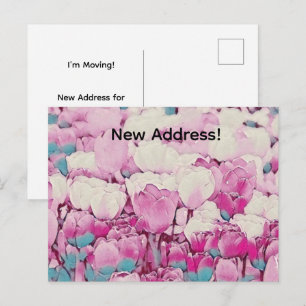 Carte Postale Changement d'adresse Tulipe Blush