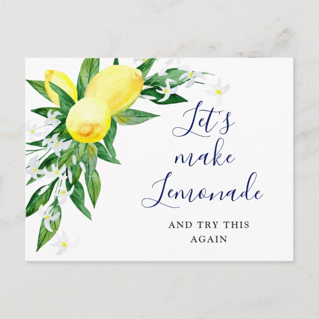 Carte Postale Changement de date de Baby Shower Lemons Blossom G (Devant)