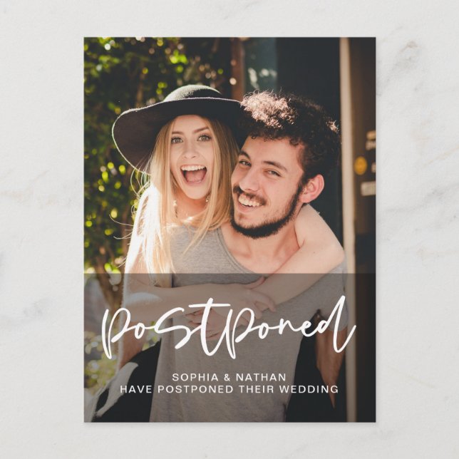 Carte Postale Changement de date de report de mariage photo (Devant)