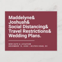 Changement de date Funny Ampersand Burgundy Mariag