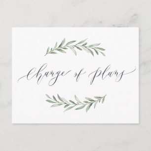 Carte Postale Changement de plan mariage verdure report