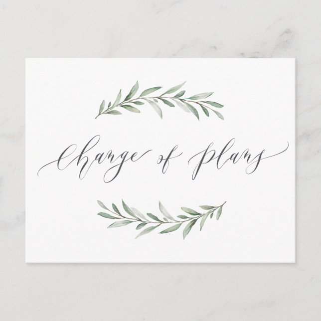 Carte Postale Changement de plan mariage verdure report (Devant)