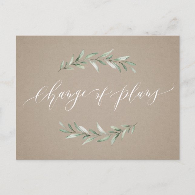 Carte Postale Changement de plan mariage verdure report (Devant)